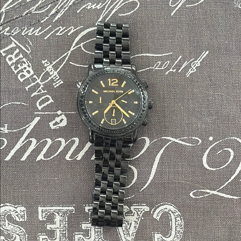 Michael Kors Black and Gold Watch